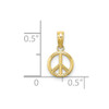 Lex & Lu 10k Yellow Gold 3D Peace Symbol Charm - 3 - Lex & Lu
