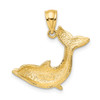 Lex & Lu 10k Yellow Gold Textured Dolphin Jumping Charm - 4 - Lex & Lu