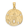 Lex & Lu 10k Yellow Gold Polished Sand Dollar Charm - 4 - Lex & Lu