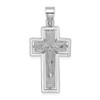 Lex & Lu 10k White Gold Textured Crucifix w/Frame Charm - Lex & Lu