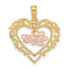 Lex & Lu 10k Yellow and Rose Gold Love In Heart Charm - 4 - Lex & Lu