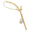 Lex & Lu 10k Yellow Gold w/Rhodium 3D Moveable Fishing Pole w/Reel Pendant - Lex & Lu