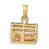 Lex & Lu 10k Two-tone Gold Lobster Trap w/Moveable Lobster Pendant LAL10K9135 - Lex & Lu