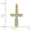 Lex & Lu 10k Yellow Gold w/Rhodium Filigree Cross Charm - 3 - Lex & Lu