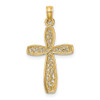 Lex & Lu 10k Yellow Gold w/Rhodium Filigree Cross Charm - 4 - Lex & Lu