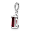 Lex & Lu Sterling Silver w/Rhodium Garnet & Diamond Pendant LAL23646 - 2 - Lex & Lu