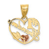 Lex & Lu 10k Two-tone Gold #1 GRANDMA In Heart Frame Charm - 4 - Lex & Lu