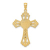 Lex & Lu 10k Yellow Gold w/Rhodium Cut-Out Crucifix Charm - 4 - Lex & Lu