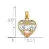 Lex & Lu 10k Two-tone Gold and White Rhodium MOM and Heart in Heart Pendant - 3 - Lex & Lu