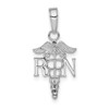 Lex & Lu 10k White Gold RN and Caduceus Pendant - Lex & Lu