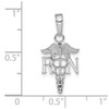 Lex & Lu 10k White Gold RN and Caduceus Pendant - 4 - Lex & Lu