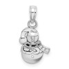 Lex & Lu 10k White Gold Snowman Pendant - Lex & Lu