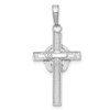 Lex & Lu 10k White Gold Polished Claddagh Cross Pendant - 4 - Lex & Lu