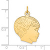 Lex & Lu 14k Yellow Gold Solid Polished Boys Head Charm - 4 - Lex & Lu