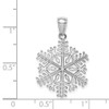 Lex & Lu 14k White Gold Polished 3D Snowflake Pendant - 5 - Lex & Lu