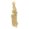 Lex & Lu 14k Yellow Gold 3D Fire Truck Pendant - Lex & Lu