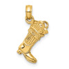 Lex & Lu 14k Yellow Gold 3D Firefighter Boot Charm - Lex & Lu