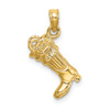 Lex & Lu 14k Yellow Gold 3D Firefighter Boot Charm - 3 - Lex & Lu