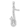 Lex & Lu 14k White Gold Solid Polished 3D Saxophone Charm - 3 - Lex & Lu