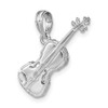 Lex & Lu 14k White Gold Polished Solid 3D Violin Pendant - 4 - Lex & Lu