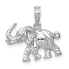 Lex & Lu 14k White Gold Satin 3D Elephant Pendant - Lex & Lu