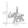 Lex & Lu 14k White Gold Satin 3D Elephant Pendant - 3 - Lex & Lu