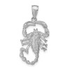 Lex & Lu 14k White Gold Solid Polished Open-Backed Scorpion Pendant - Lex & Lu