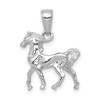 Lex & Lu 14k White Gold Solid Polished 3Diamensional Horse Charm - Lex & Lu