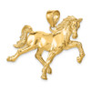 Lex & Lu 14k Yellow Gold Hollow Polished 3D Horse Charm - 5 - Lex & Lu