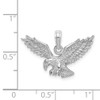 Lex & Lu 14k White Gold Textured 3D Eagle Landing Charm - 5 - Lex & Lu