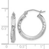 Lex & Lu Sterling Silver w/Rhodium Satin Finished D/C Twisted Hoop Earrings LAL23661 - 4 - Lex & Lu