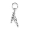 Lex & Lu 14k White Gold 2D Stone Crab Facing Down Charm - 2 - Lex & Lu