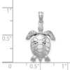 Lex & Lu 14k White Gold 3D Moveable Sea Turtle Charm - 3 - Lex & Lu