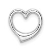 Lex & Lu 14k White Gold Polished Heart Chain Slide LALC2917W - 3 - Lex & Lu