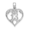 Lex & Lu 14k White Gold 13 in Heart Cut-out Pendant - Lex & Lu