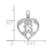 Lex & Lu 14k White Gold 13 in Heart Cut-out Pendant - 4 - Lex & Lu