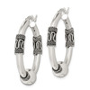Lex & Lu Sterling Silver Antiqued Hoop Earrings LAL23668 - 2 - Lex & Lu