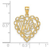 Lex & Lu 14k Yellow Gold Mother in Lace Heart Charm - 4 - Lex & Lu