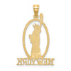 Lex & Lu 14k Yellow Gold Cut-out New York w/Statue of Liberty Charm LALC3073 - 3 - Lex & Lu