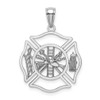 Lex & Lu 14k White Gold Fireman Shield Charm - Lex & Lu