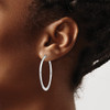 Lex & Lu Sterling Silver w/Rhodium Polished Hoop Earrings LAL23672 - 3 - Lex & Lu