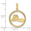 Lex & Lu 14k Yellow Gold Fireman Helmet in Disk Charm - 3 - Lex & Lu