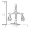 Lex & Lu 14k White Gold 3D Moveable Scales of Justice Pendant - 3 - Lex & Lu