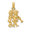 Lex & Lu 14k Yellow Gold 3D Gemini Zodiac Charm - 4 - Lex & Lu