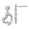 Lex & Lu Sterling Silver w/Rhodium CZ Heart Post Earrings LAL23677 - Lex & Lu