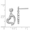 Lex & Lu Sterling Silver w/Rhodium CZ Heart Post Earrings LAL23677 - 4 - Lex & Lu