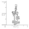 Lex & Lu 14k White Gold Double Palm Trees Pendant - 4 - Lex & Lu