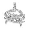 Lex & Lu 14k White Gold 2D Blue Crab Charm LALC3413W - 3 - Lex & Lu