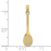 Lex & Lu 14k Yellow Gold 3D Tennis Racquet Charm - 3 - Lex & Lu