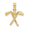 Lex & Lu 14k Yellow Gold 3D Golf Clubs with Ball Charm - Lex & Lu